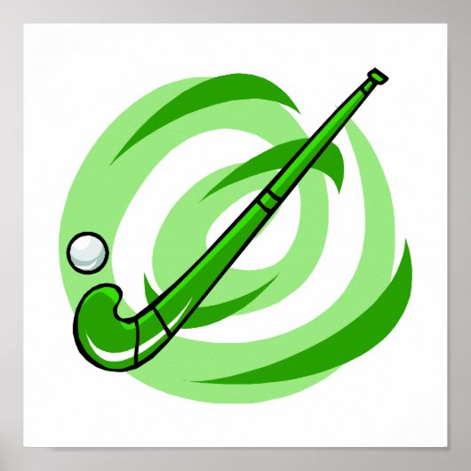Poster Logo vert de hockey sur gazon (Devant)