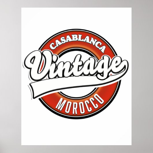 Poster Logo Vintage Casablanca Maroc (Devant)