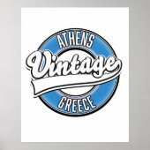Poster Logo vintage d'Athènes Grèce (Devant)