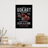 Poster Logo vintage de course Go-Kart (Cuisine)