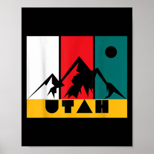 Poster Logo Vintage de l'Utah - Park City Utah - Ski de f