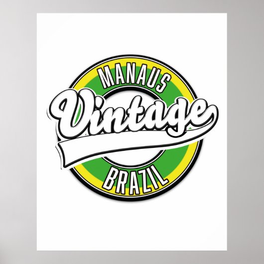 Poster Logo vintage de Manaus Brésil (Devant)