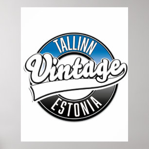 Poster Logo vintage de Tallinn Estonie
