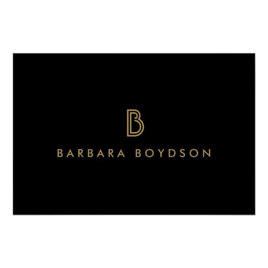 Poster Logo vintage Gold/Black Monogram Télécharger (Devant)