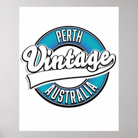Poster Logo vintage Perth Australie (Devant)