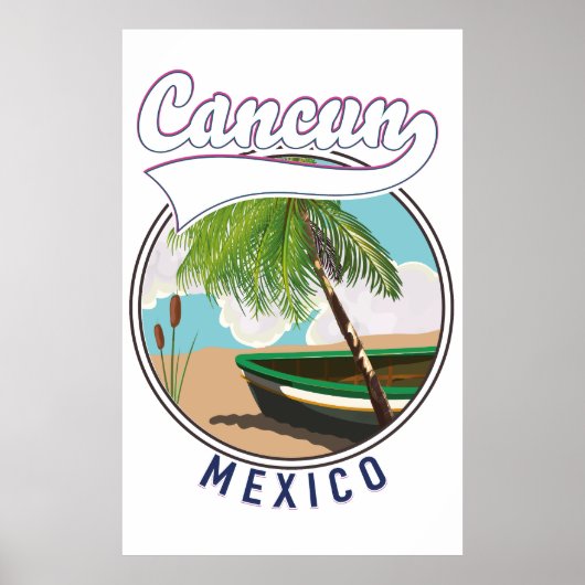 Poster Logo voyage de Cancun Mexico Beach (Devant)