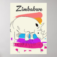 Logo voyage rétro Zimbabwe