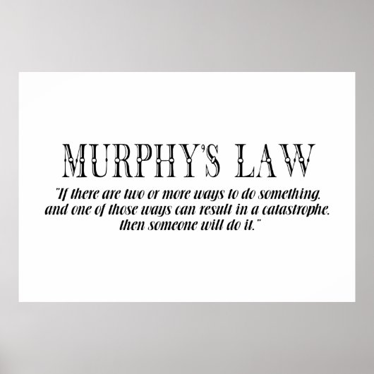 Poster Loi de Murphy (Devant)