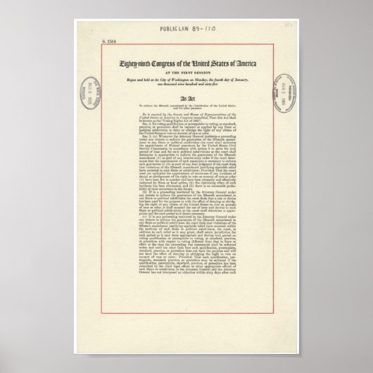 Poster Loi sur les droits de vote (Devant)