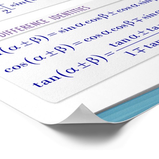 Poster Lois et identités trigonométriques (Coin)