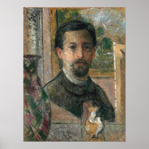Poster Loiseau - Autoportrait Avec Statuette 1916