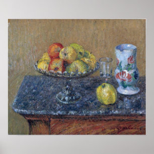 Poster Loiseau - Coupe de fruits avec pommes et un pichet