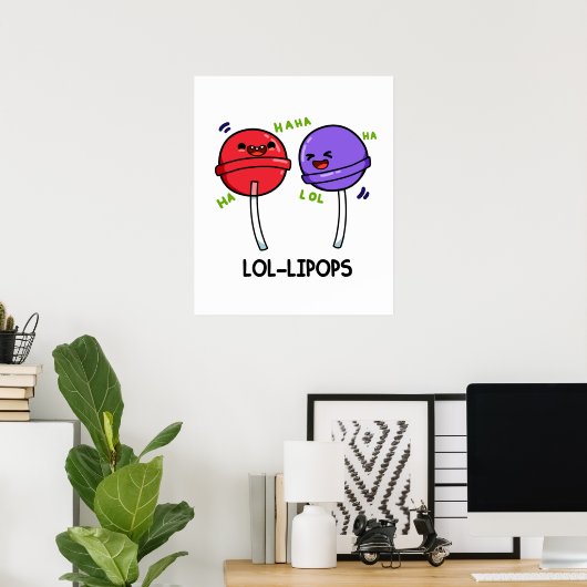 Poster LOL-ipops mignon Laughing Lollipop Puns (Bureau à domicile)