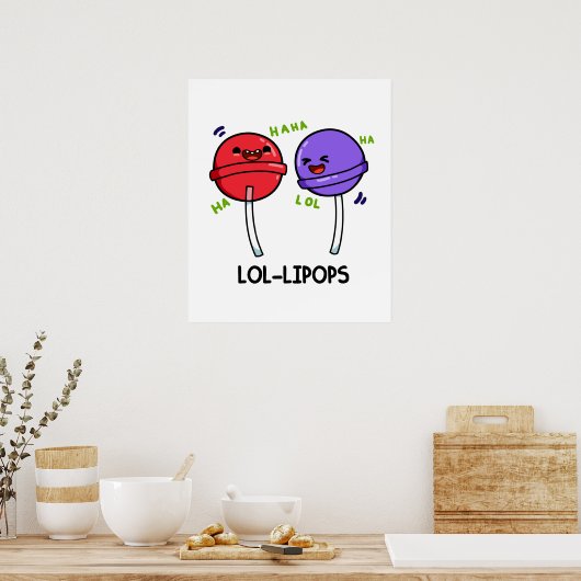 Poster LOL-ipops mignon Laughing Lollipop Puns (Cuisine)