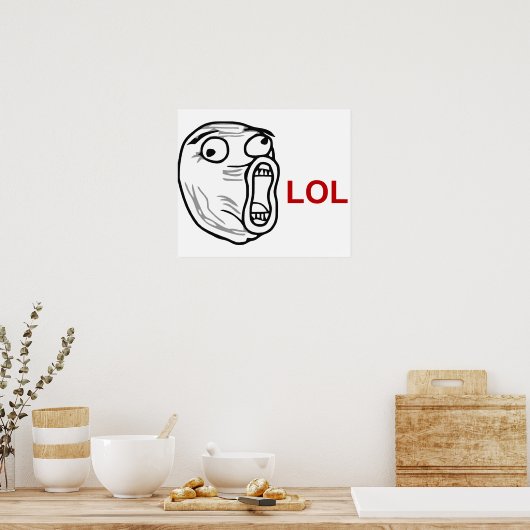 Poster LOL Laugh Out Loud Rage Face Meme (Cuisine)