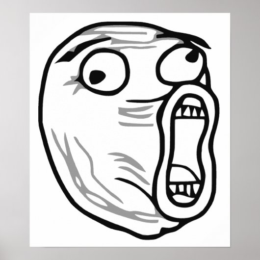 Poster LOL Laugh Out Loud Rage Face Meme (Devant)