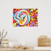 Poster Lollipop Et Smarties Multicolores (Cuisine)