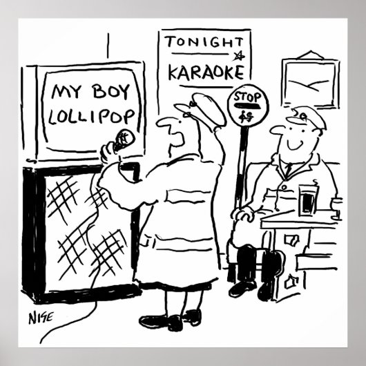 Poster Lollipop Man Enjoys Karaoke (Devant)