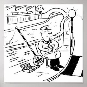 Poster Lollipop Man pêche dans le canal