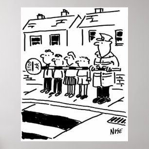 Poster Lollipop Man utilise la pop pop à la luge pour cré