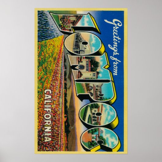 Poster Lompoc, Californie - Scènes de grandes lettres (Devant)