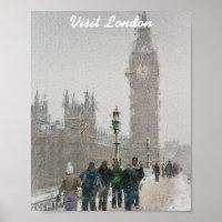 London big ben et peinture à l'huile de neige