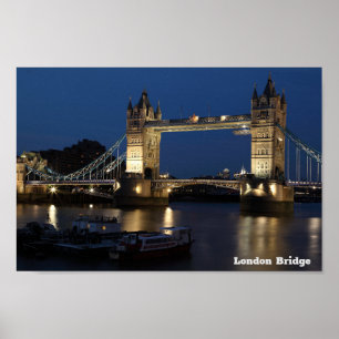 Poster London Bridge. Ciel nocturne
