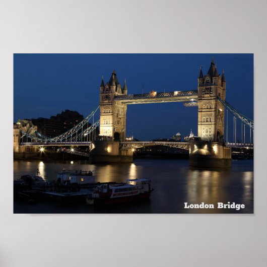 Poster London Bridge. Ciel nocturne (Devant)