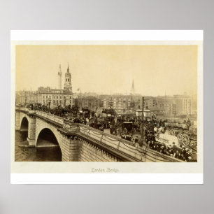 Poster London Bridge, vers 1880 (photo sépia)