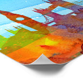 Poster London England City Skyline Watercolor (Coin)