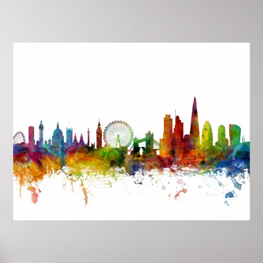Poster London England Skyline (Devant)