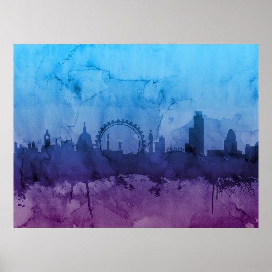 Poster London England Skyline (Devant)