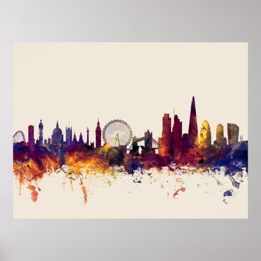 Poster London England Skyline (Devant)