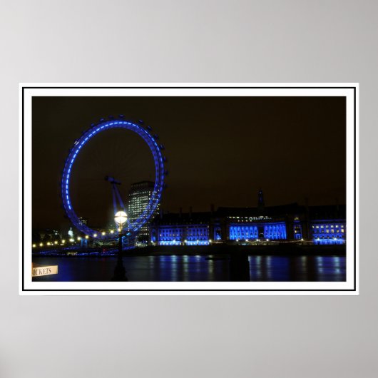 Poster London Eye la nuit (Devant)