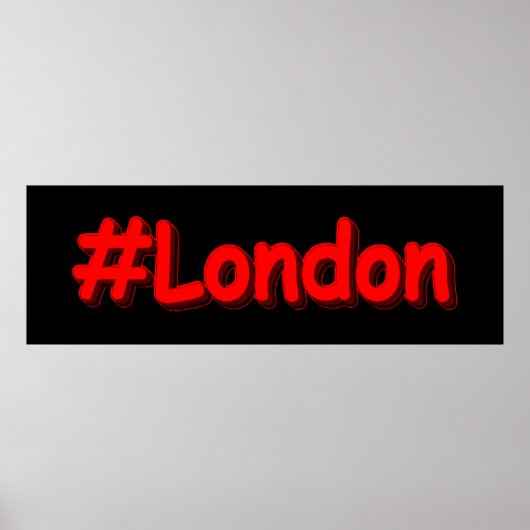 Poster "#London" Joli Design. Commandez dès maintenant  (Devant)