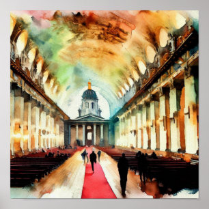 Poster London - Old Royal Naval College Painted Hall (A),
