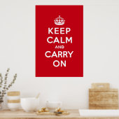 Poster London Red Keep Calme et Carry On (Cuisine)