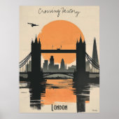 Poster London Silhouette, Tower Bridge Sunset Reflections (Devant)