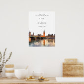 Poster London Skyline Wedding Welcome Sign (Cuisine)