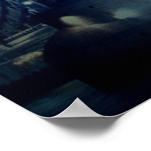 Poster London Tower Bridge à Blue Night (Coin)