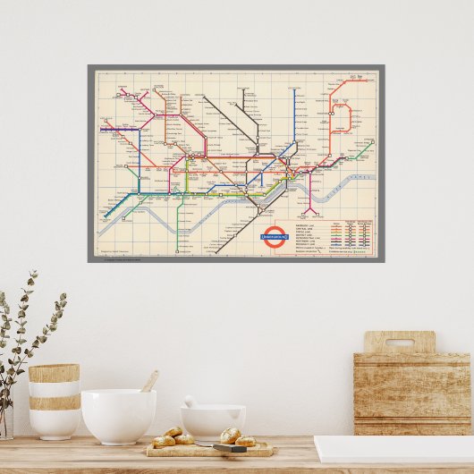 Poster London's Underground Map (Cuisine)