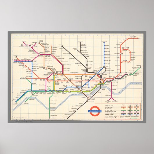 Poster London's Underground Map (Devant)