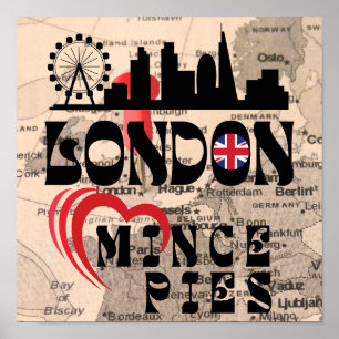 Poster Londres aime Mince Pies Cityscape