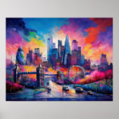 Poster Londres Angleterre Art Abstrait coloré (Devant)