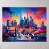 Poster Londres Angleterre Art Abstrait Coloré (Devant)