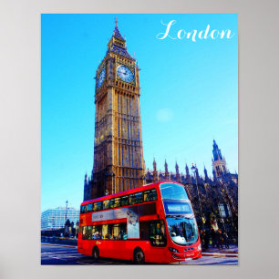 Poster Londres Angleterre Big Ben Red Bus