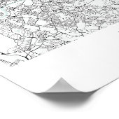 Poster Londres Angleterre Blue Water Street Carte (Coin)