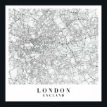 Poster Londres Angleterre Blue Water Street Carte<br><div class="desc">Londres Angleterre Blue Water Street Carte</div>