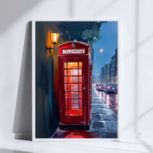 Poster Londres Angleterre Cabine Téléphonique Rouge Voyag