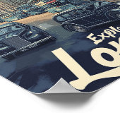 Poster Londres Angleterre célèbre Travel Place (Coin)